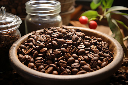 醇香的咖啡豆背景图片