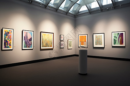 艺术画廊素材现代艺术展览厅背景