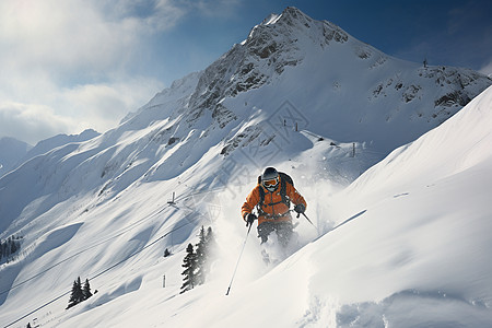 冬季冒险的高山登山运动图片