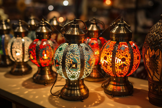 精致的摩洛哥风格灯笼图片