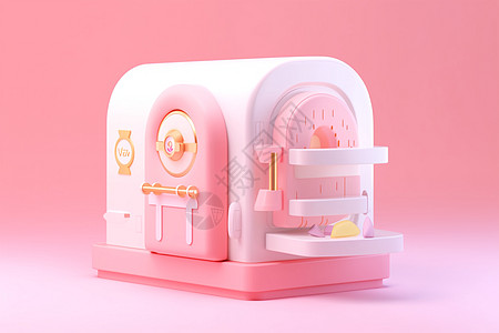 粉红色的玩具保险箱图片