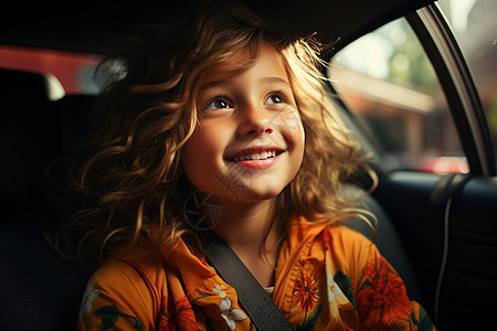 汽车里的儿童图片