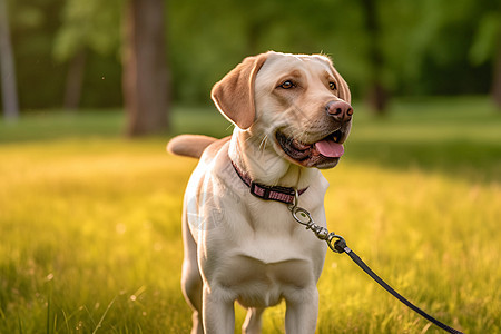 快乐的金毛犬图片