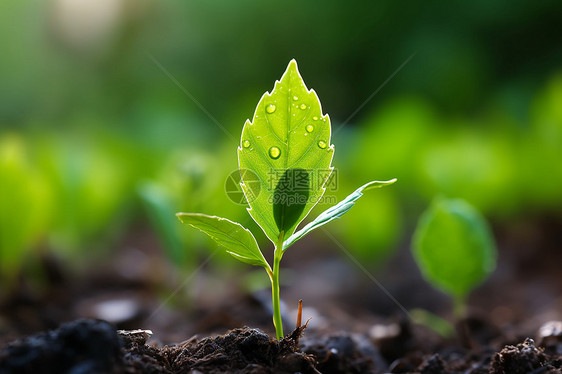 土壤中的绿植图片