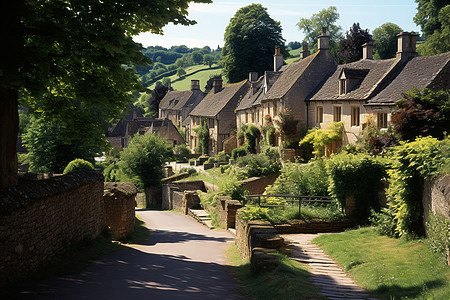 英式小村庄背景图片