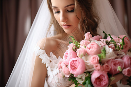 窗前新娘的花香背景图片
