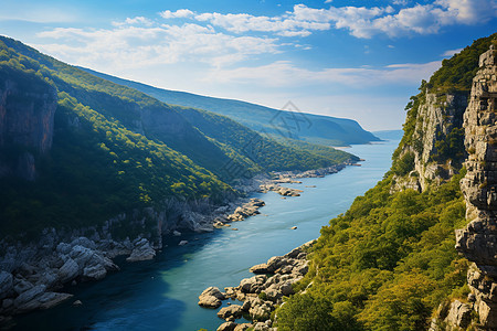 风景优美的峡谷河流景观图片