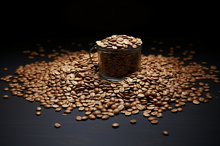 香醇浓郁的咖啡豆背景图片