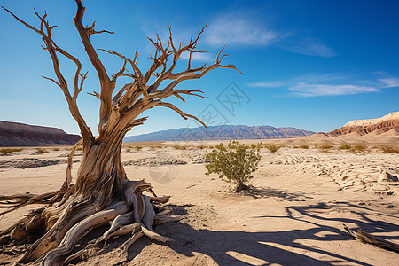 大漠之中的孤树图片