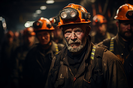 进入矿井的工人图片
