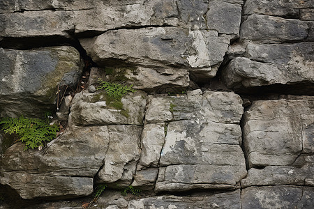 岩石峭壁上的裂缝图片
