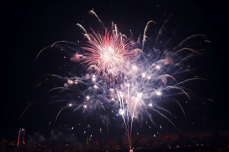 烟花动图新年璀璨夜空背景