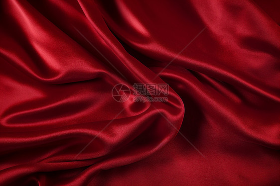 红绒布的褶皱图片