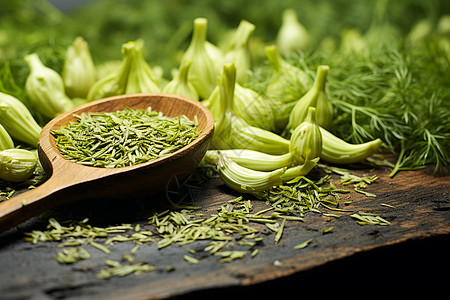 满桌子上的食材图片