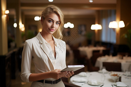 餐厅的女经理背景图片