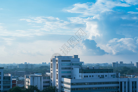 现代城市建筑白天的现代城市背景