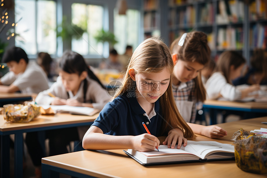 学校的学生在教室里上课高清图片下载-正版图片600791774-摄图网
