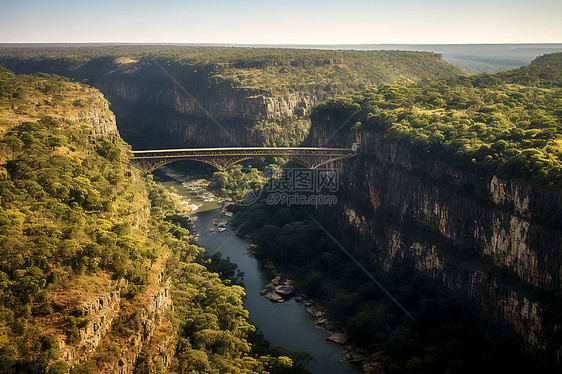 峡谷上的桥梁图片