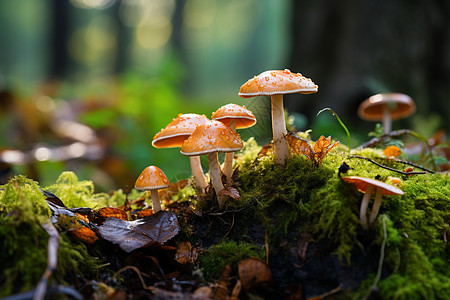 森林中的蘑菇群图片