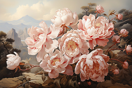 牡丹花朵背景背景图片
