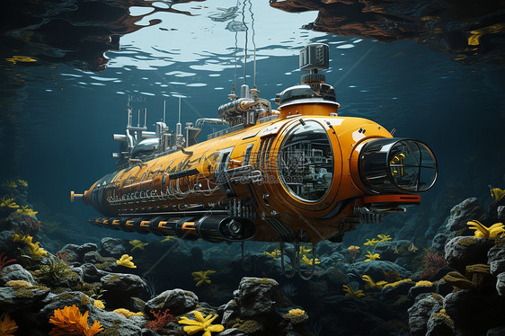深海的舰艇细节图片