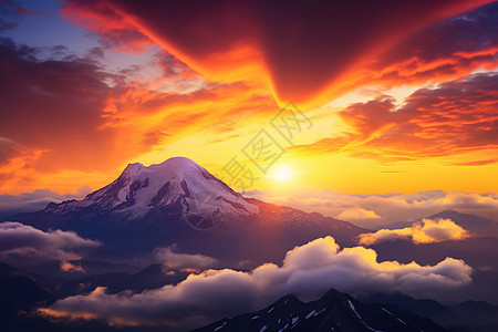 日出时分的绚丽山脉图片
