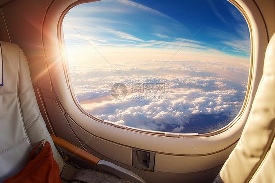 飞机窗外的美丽景观图片
