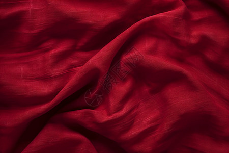 柔软细腻的红色亚麻布料图片