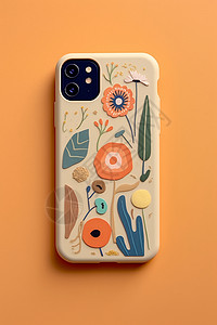 简约花卉手机壳背景背景图片