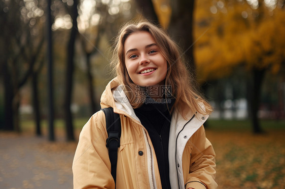 欢乐微笑的年轻女孩图片