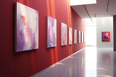 现代艺术作品展示大厅图片