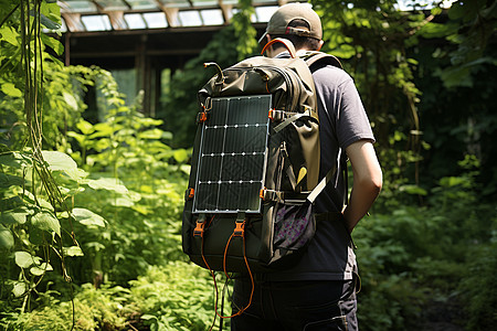 背包上的太阳能电池板图片