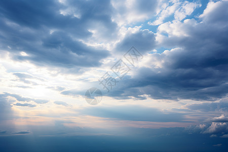 蓝天白云的自然风景背景图片