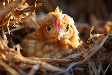 巢中的小鸡图片