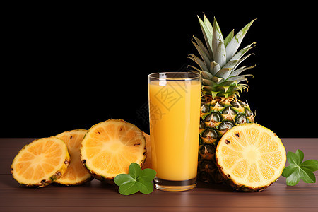 酸甜可口的菠萝与橙汁图片