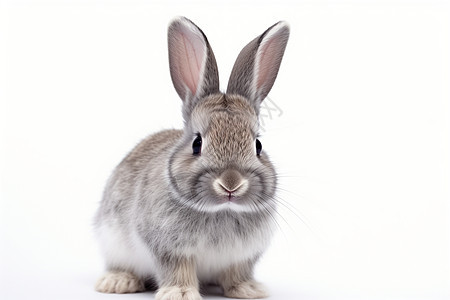 灰色的宠物兔子背景图片