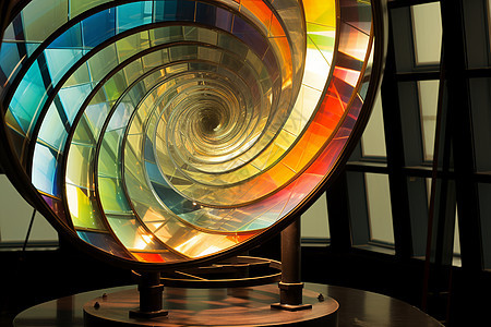 玻璃艺术彩虹曲线图片