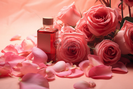 浪漫花束与香水图片