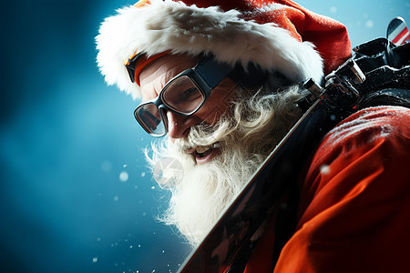 戴着眼镜的圣诞老人图片