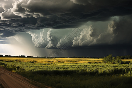 农田上的暴风雨图片