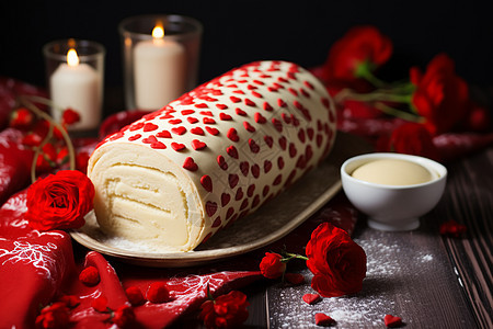 甜蜜浪漫的心形蛋糕图片