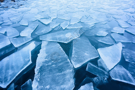 漂浮的大片冰块图片