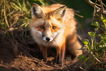 机警防御的狐狸图片