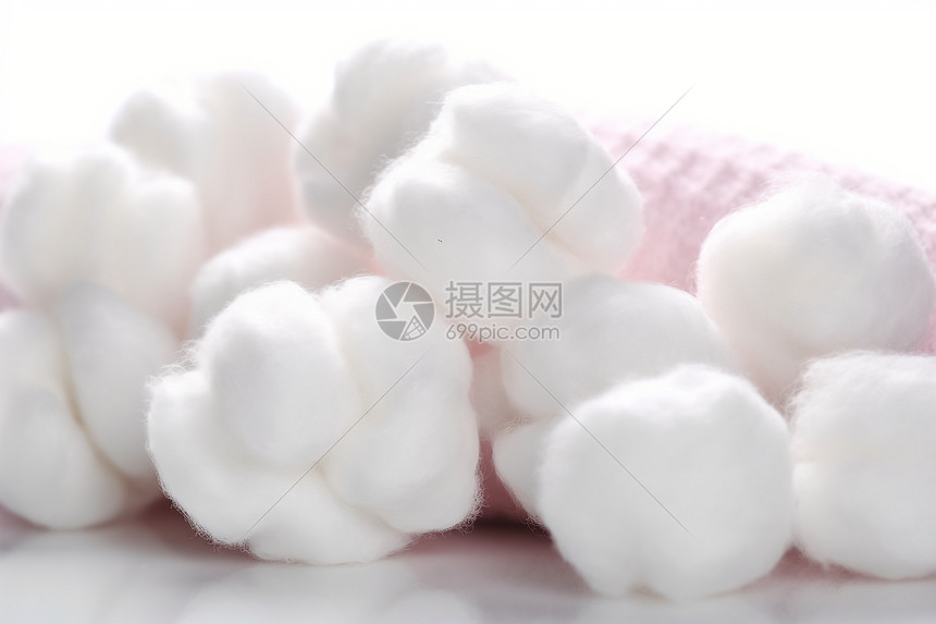柔软舒适的白色棉花图片