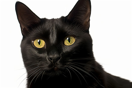 家养的黑毛猫咪背景图片