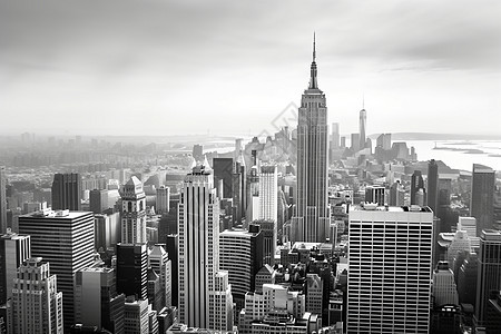 黑白的城市摩天大楼建筑图片