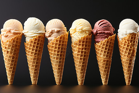 甜蜜夏日的冰淇淋甜筒背景图片