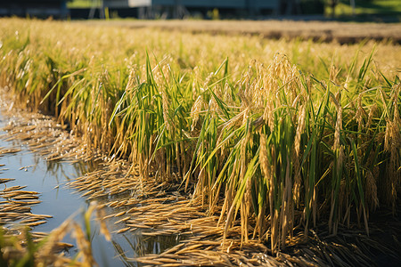 风景优美的农业稻田背景图片