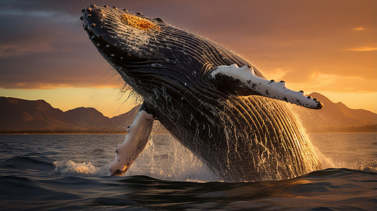宁静的海洋中的鲸鱼图片