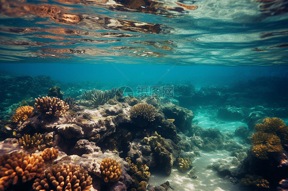 海底的珊瑚礁图片